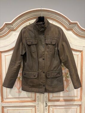 Barbour Olive Green Ladies Field Jacket Size UK 10